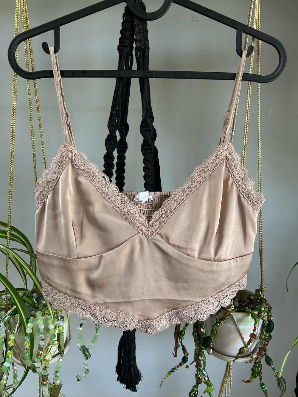 Garage Satin Lace-Trim Cami Top